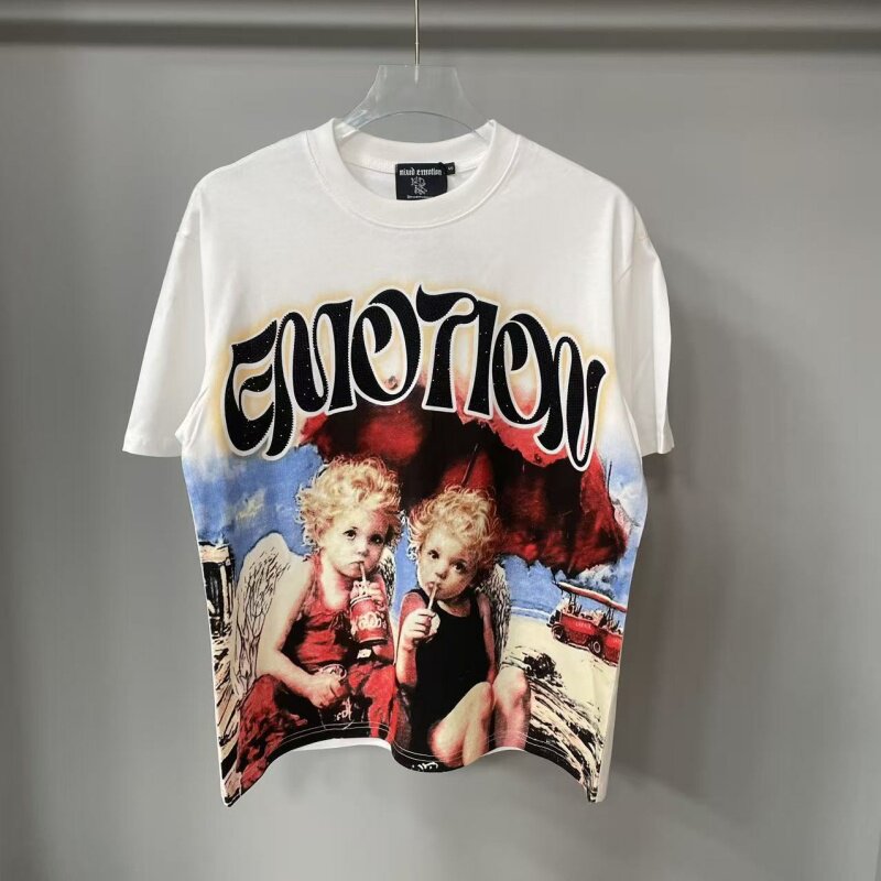 MIXED EMOTION Little Angel Rhinestone Monogram Tee