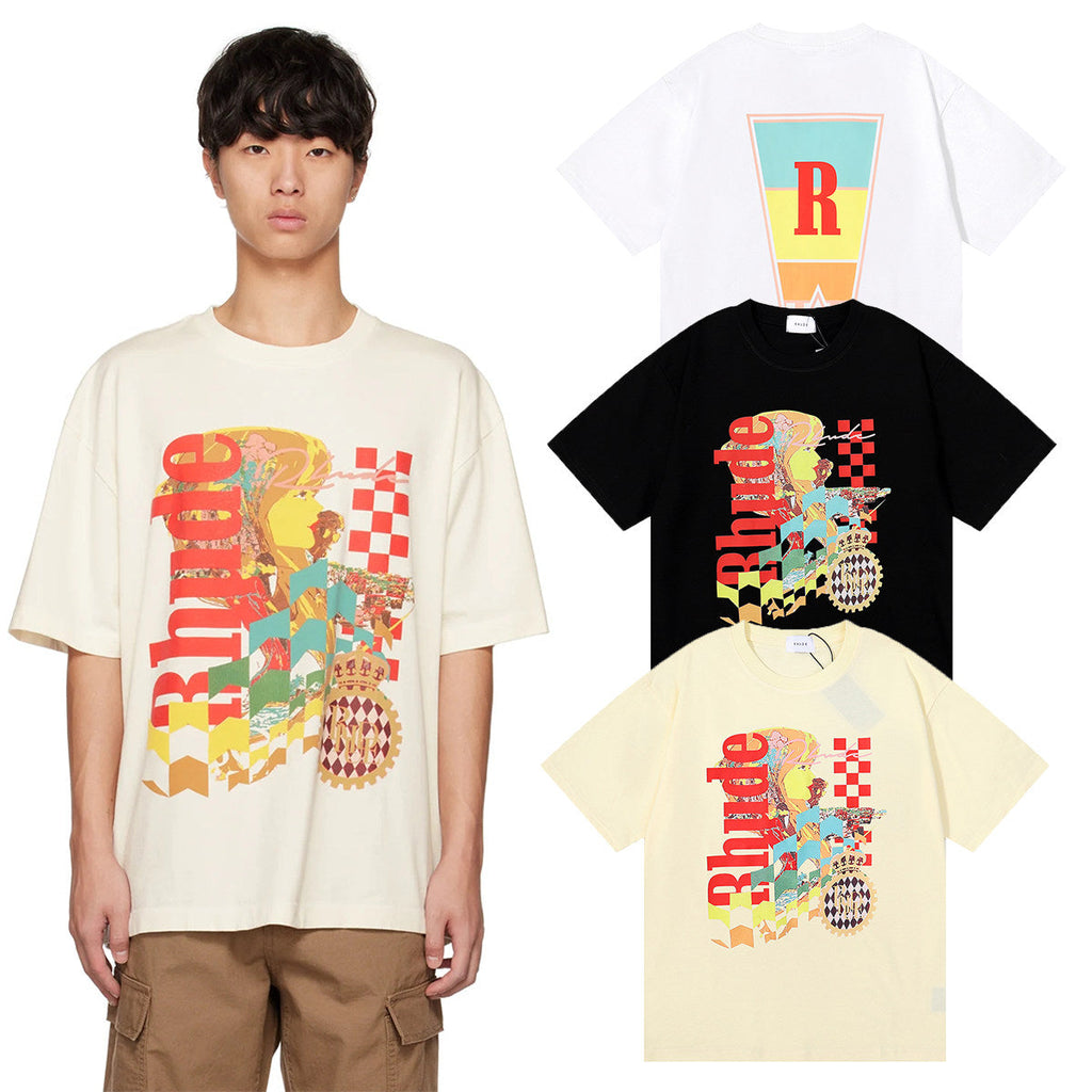 Rhude HUDE pattern printed T-shirt