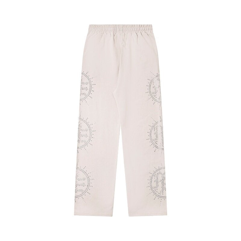 MIXED EMOTION Rhinestone Monogram Pants