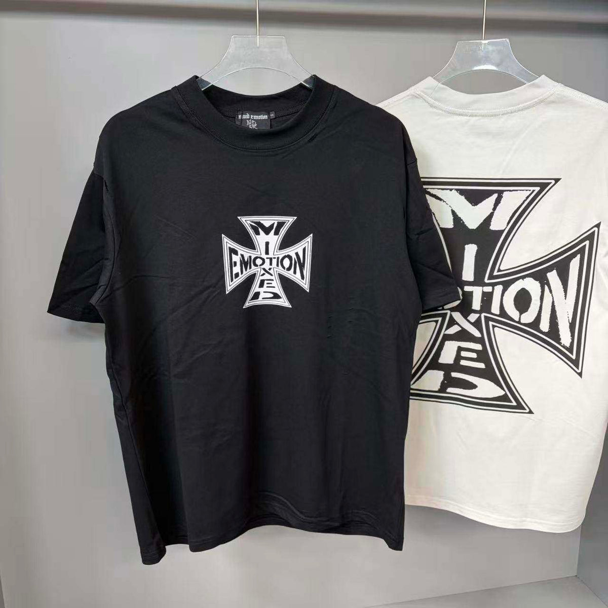 MIXED EMOTION Distressed Monogram Tee