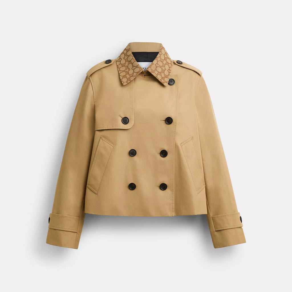 Coach Outlet Short Trench Coat With Signature Collar