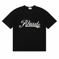 Rhude Sketch Logo Printed Comfortable Loose-Lined Couple T-shirt