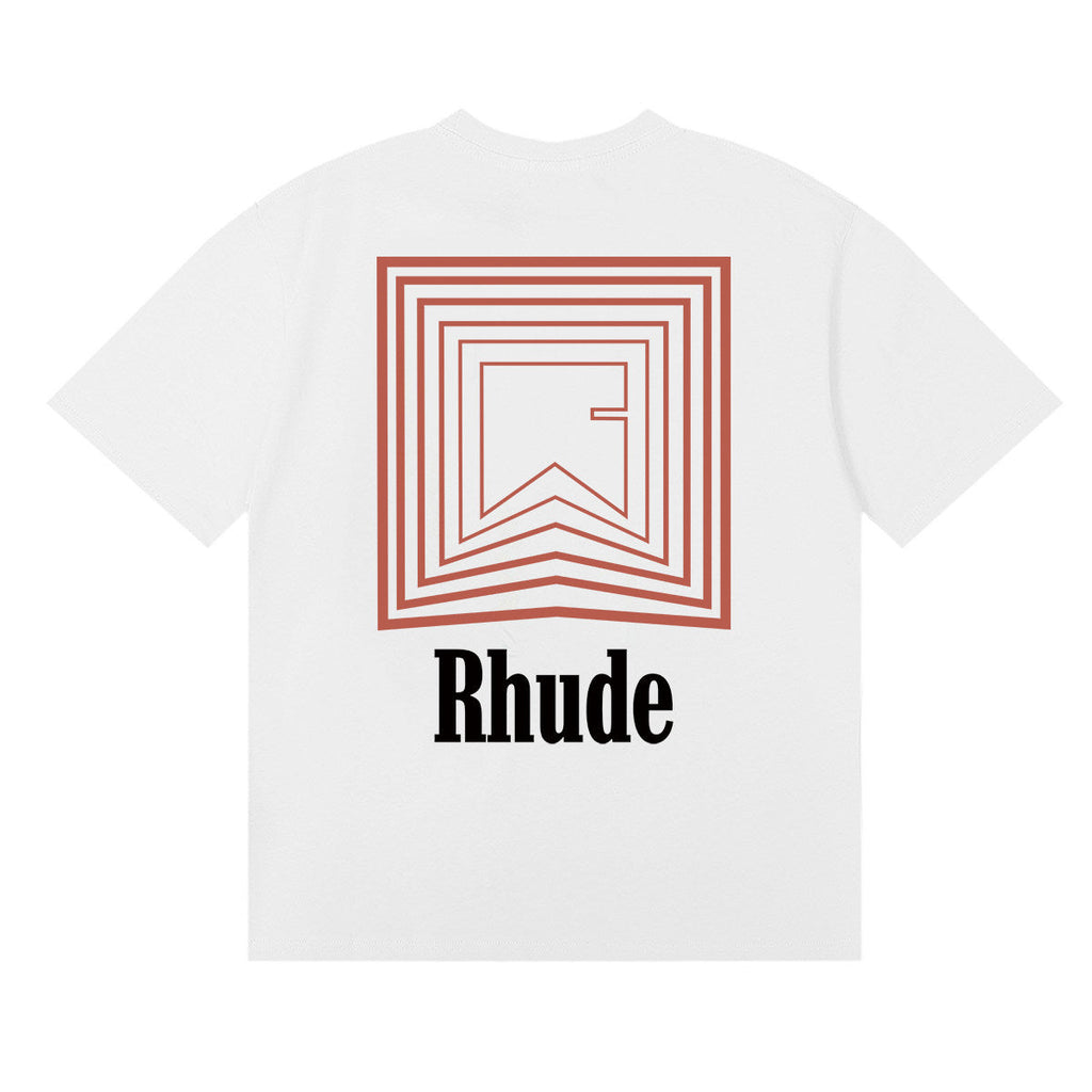 RHUDE Summer Maze Graphic Printed Oversized Cotton Tee