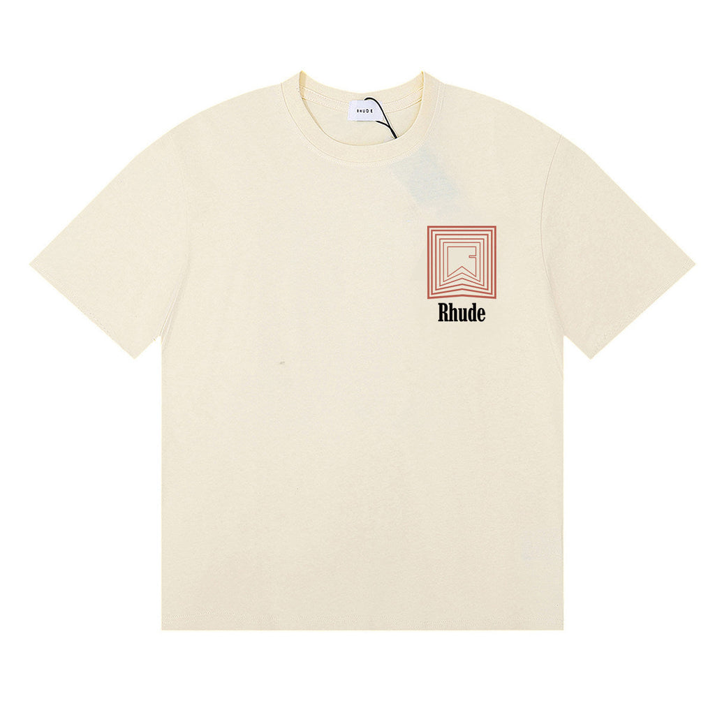 RHUDE Summer Maze Graphic Printed Oversized Cotton Tee