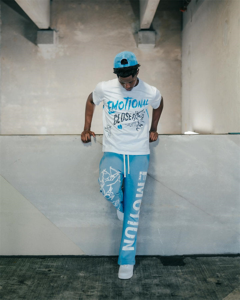 MIXED EMOTION Washed Distressed High Street Pants