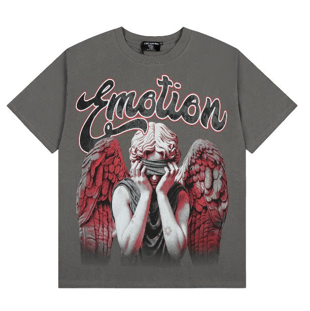 MIXED EMOTION Hip Hop Rhinestone Portrait Graphic Tee