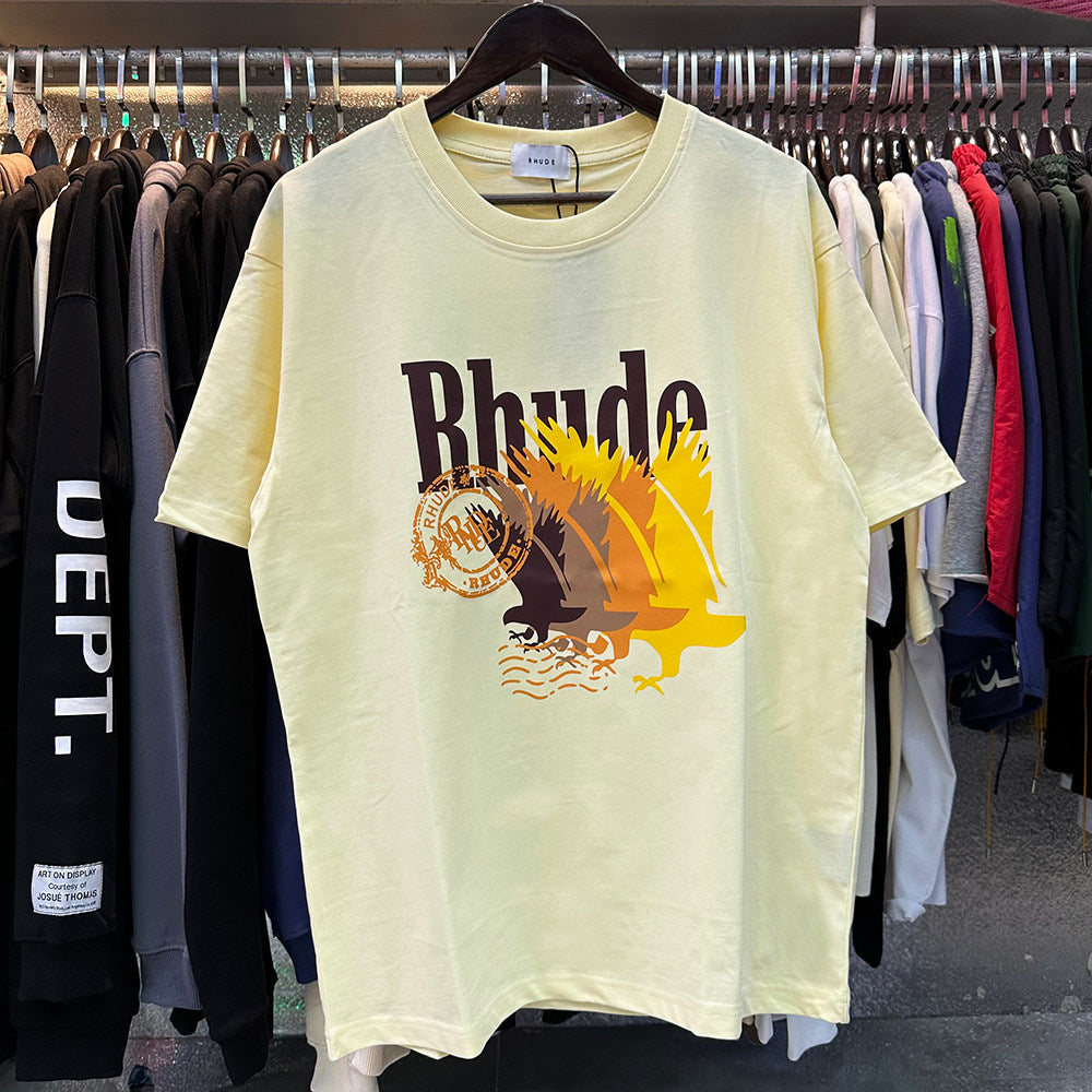 Rhude Gradient-colored postage-themed printed T-shirt