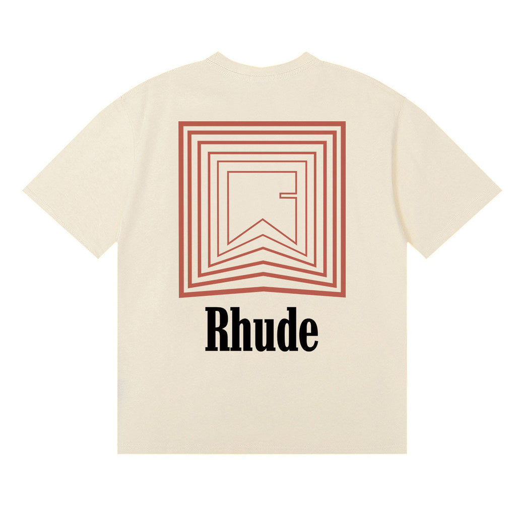 RHUDE Summer Maze Graphic Printed Oversized Cotton Tee
