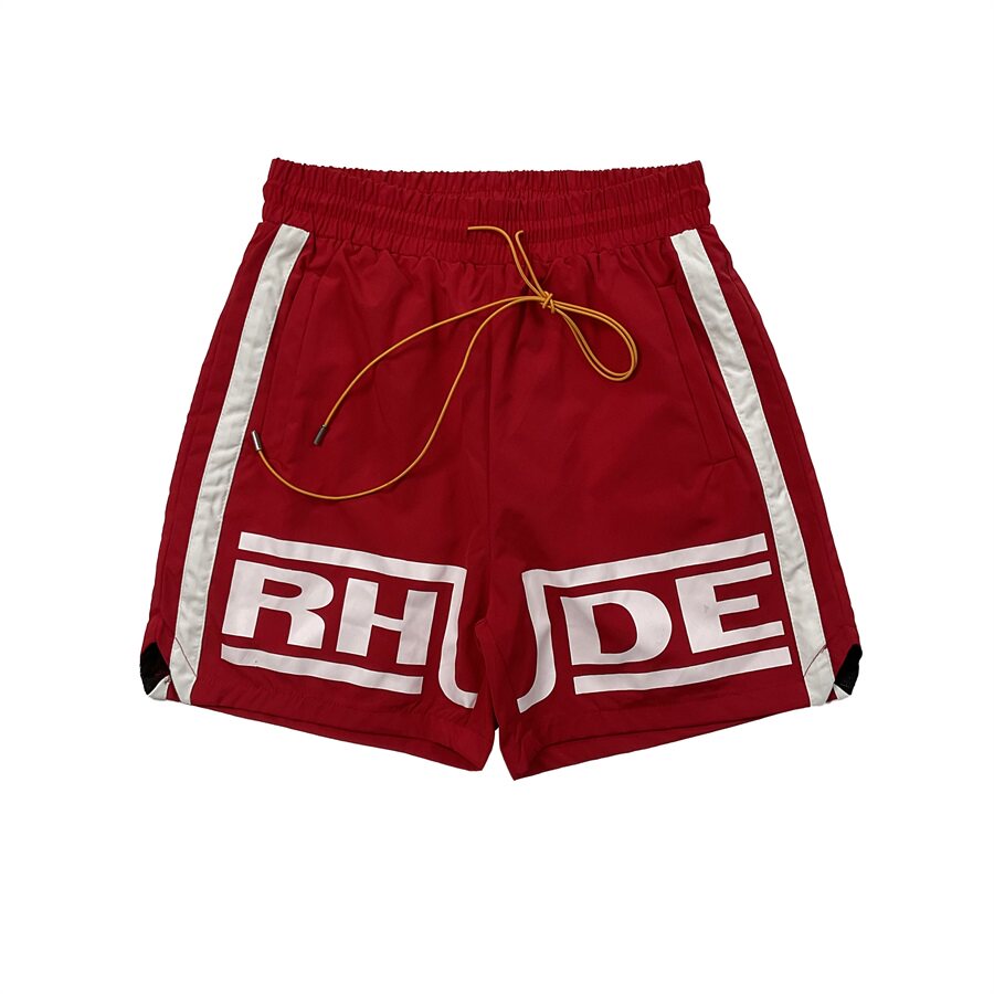 Rhude Contrasting color patchwork drawstring short pants