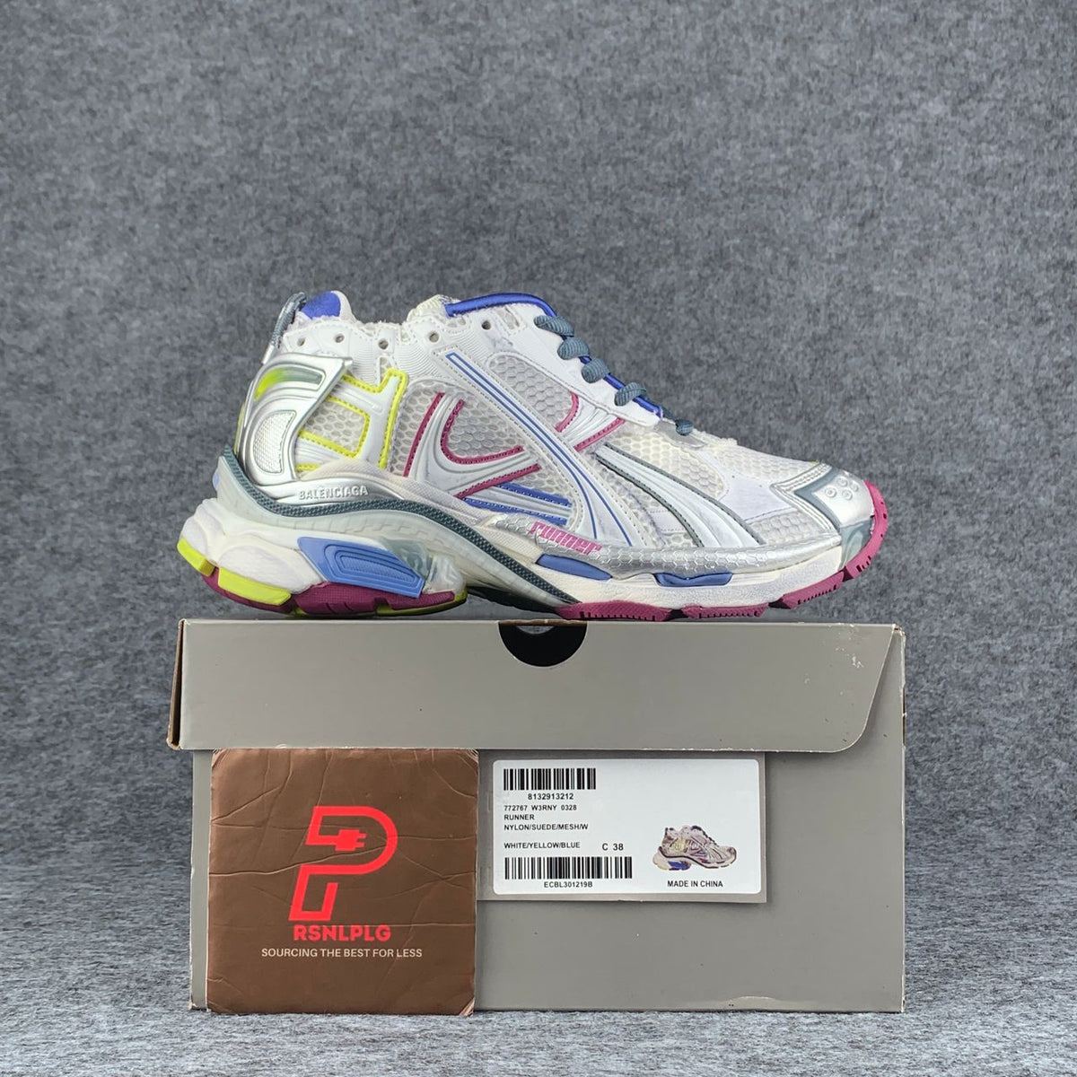 Balenciaga Wmns Runner Sneaker 'Worn-Out - White Purple Blue'