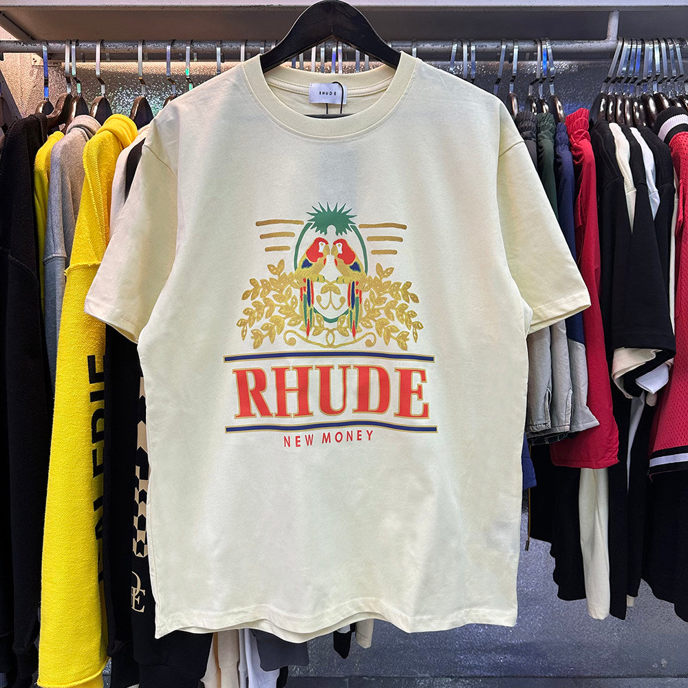 Rhude Parakeet Long-Tailed Small Parrot Print T-Shirt