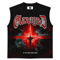 GLAZA GOD Presence – Heavyweight Acid Wash Sleeveless Tee -Red