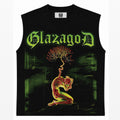 GLAZA GOD Growth – Heavyweight Acid Wash Sleeveless Tee -Green