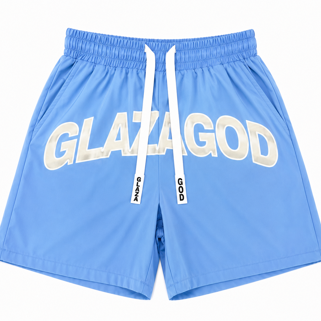 GLAZA GOD Short Waterproof Premium - Heavyweight Streetwear -BLUE