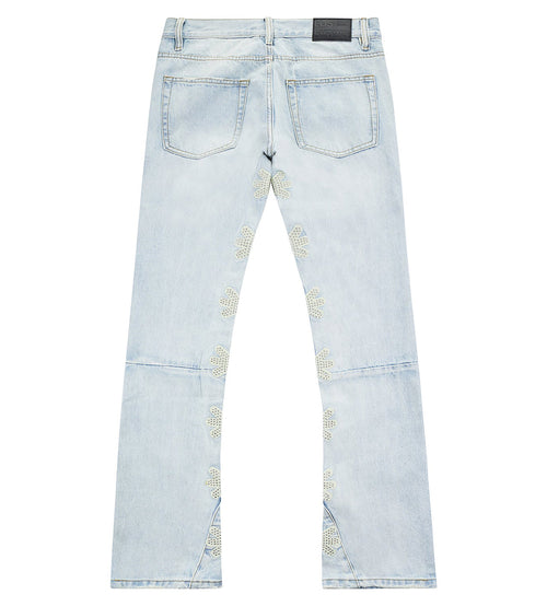 Lost Shdws Studded Denim Pants Blue/Bone
