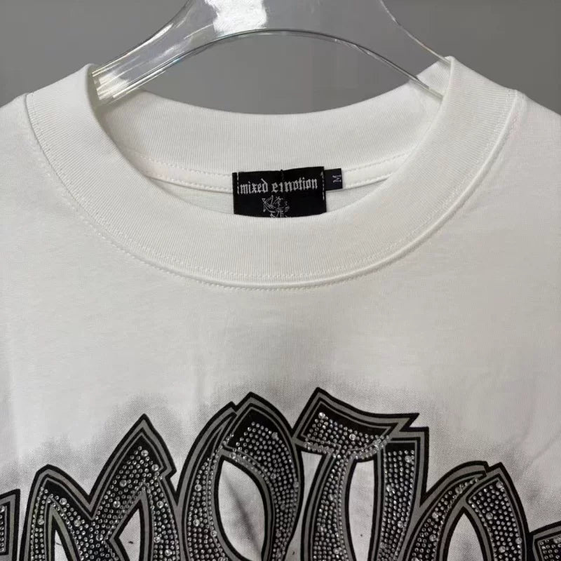 Mixed Emotion Skull Rhinestone Streetwear Long Sleeve