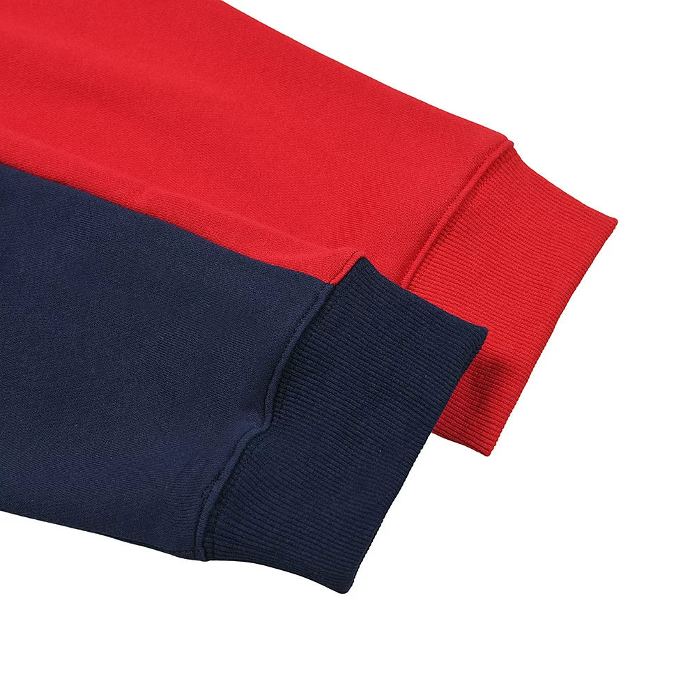 Sp5der American Retro Colorblock Long Sleeve Polo Shirt