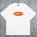 Corteiz Yellow & Red Oval Logo T-Shirt - White Streetwear Tee