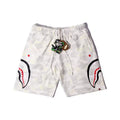 BAPE Style Snow Camo Shark Casual Shorts - Off-White/Light Grey