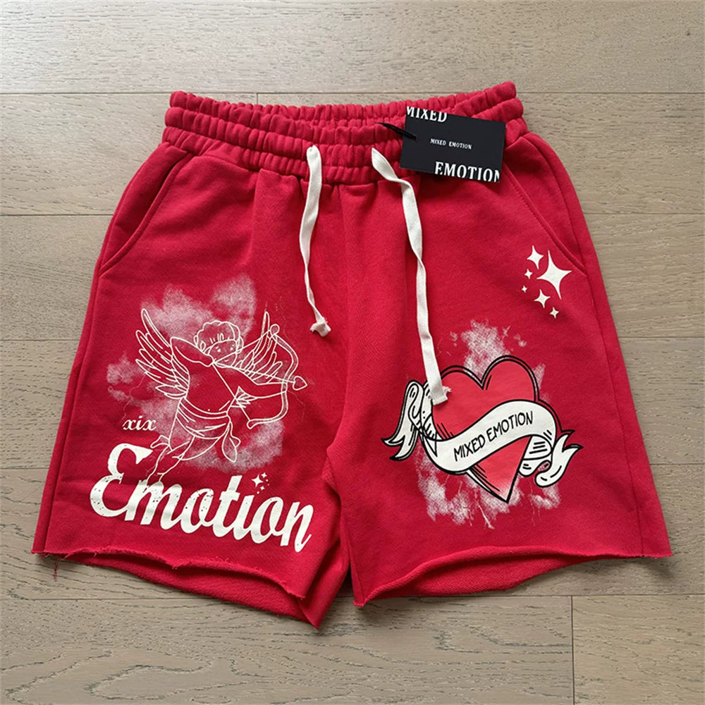 MIXED EMOTION Cupid Graphic Shorts