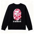 BAPE Style "BY BATHING APE" Camo Ape Head Long-Sleeve Tee - Black/Pink