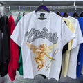 MIXED EMOTION Rhinestone Letter Graphic Oversized Tee