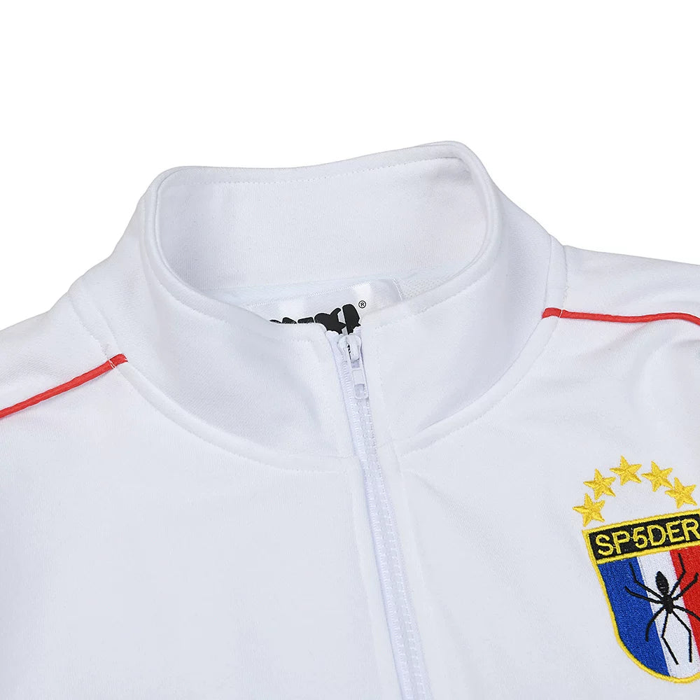 Sp5der ATLANTA Letter Print Stand Collar Zip Jacket