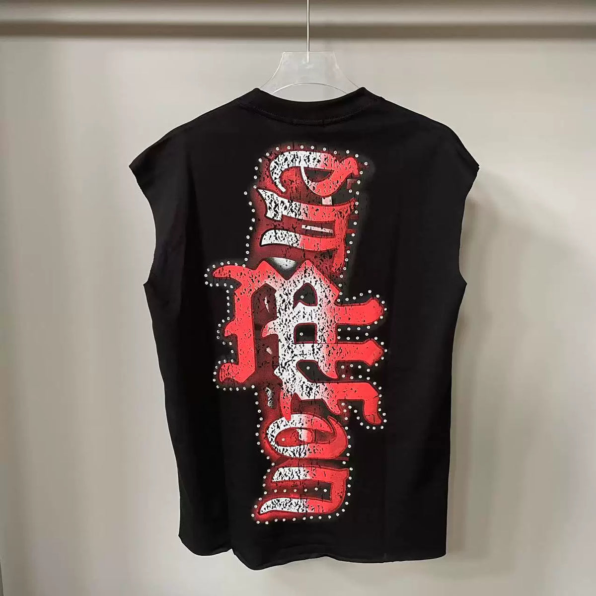 Mixed Emotion Angel Rhinestone High-Street Sleeveless Tee