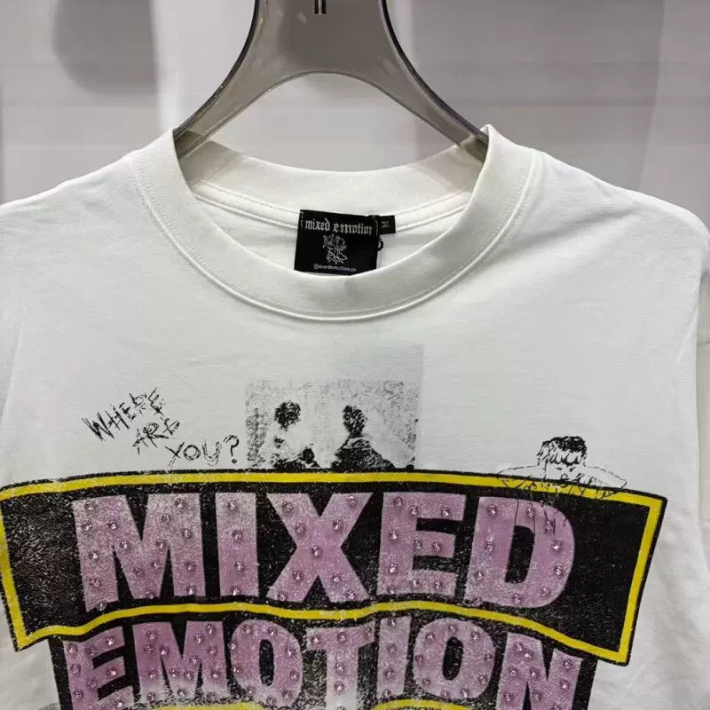 MIXED EMOTION Rhinestone Monogram High Street Tee
