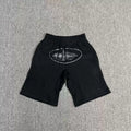 Corteiz Alcatraz Island Graphic Heavyweight Shorts Black/White