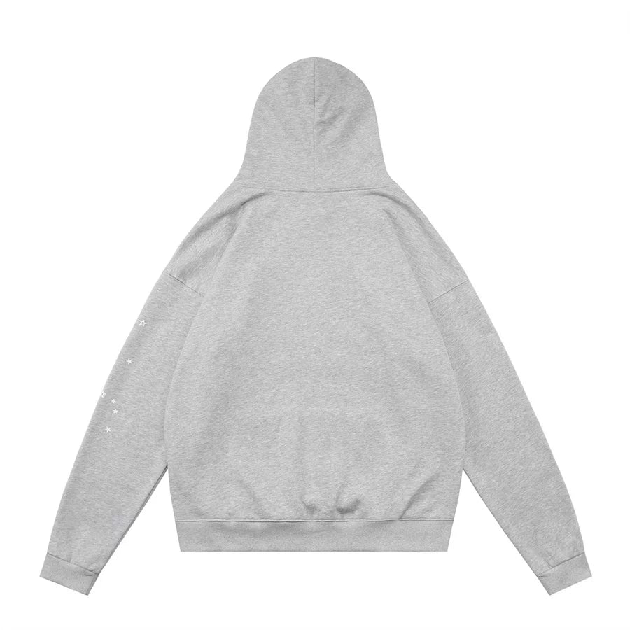 Sp5der Spider Web Foam Print Streetwear Hoodie