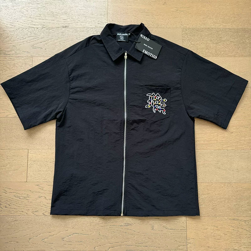 Mixed Emotion Rhinestone Woven Shirt