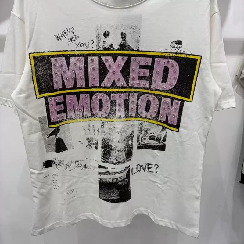 MIXED EMOTION Rhinestone Monogram High Street Tee
