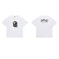 BAPE Style Paint Splatter Dark Art Short-Sleeve Tee - White