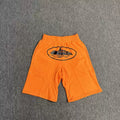 Corteiz Alcatraz Island Graphic Heavyweight Shorts Orange