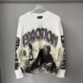 Mixed Emotion Skull Rhinestone Streetwear Long Sleeve