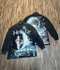 Hellstar Cosmic Sci-Fi Graphic Long Sleeve Tee - Washed Black