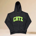 Corteiz Collegiate Arc Logo Heavyweight Hoodie - Black / green