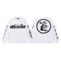 Hellstar Classic Circular Flame Face Graphic Long Sleeve Tee - White