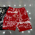 MIXED EMOTION Retro Streetwear Monogram Shorts