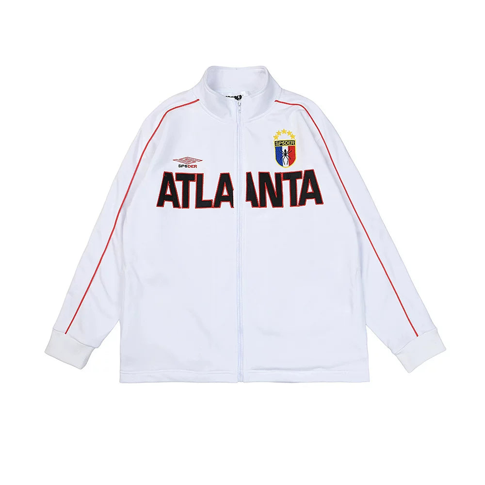 Sp5der ATLANTA Letter Print Stand Collar Zip Jacket
