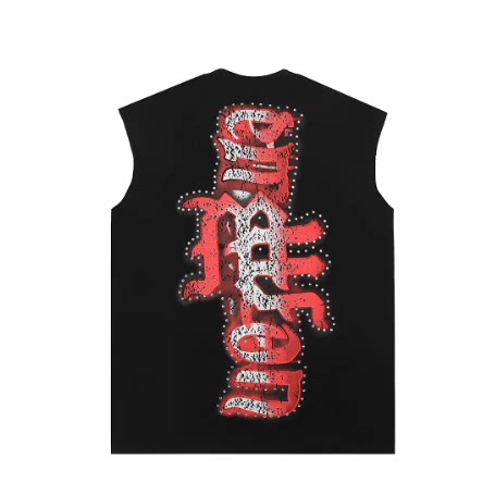 Mixed Emotion Angel Rhinestone High-Street Sleeveless Tee