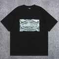 Corteiz Metallic Foil Oval Logo T-Shirt - Black Streetwear Tee
