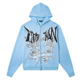 Mixed Emotion Rhinestone High-Street Zip Hoodie