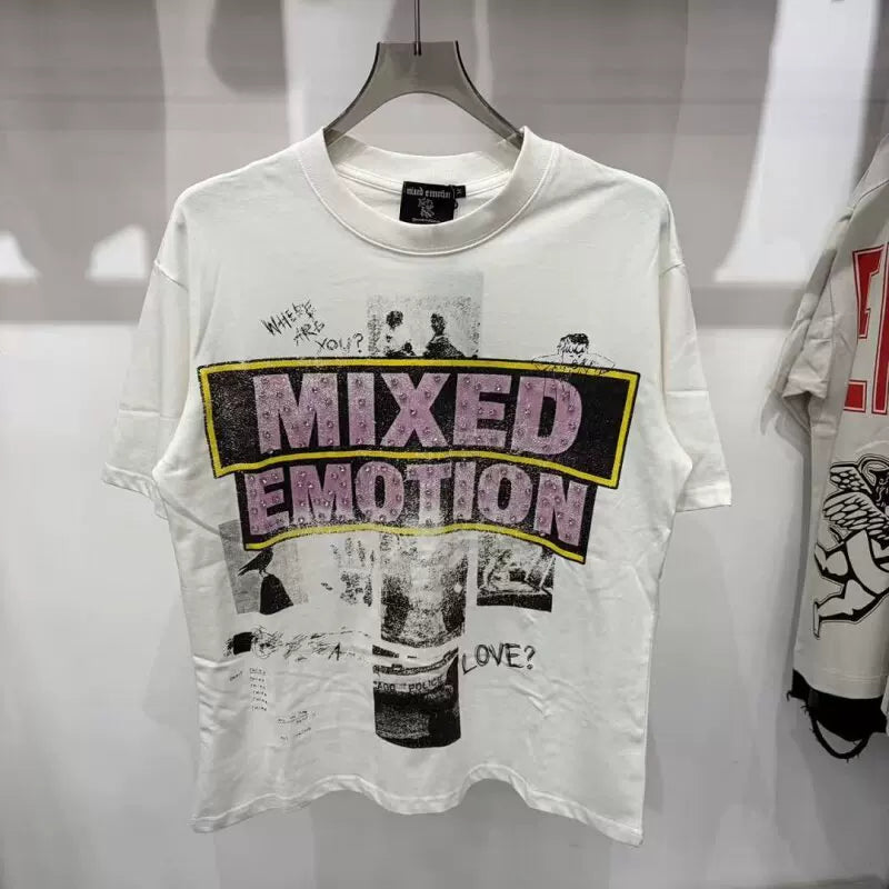 MIXED EMOTION Rhinestone Monogram High Street Tee
