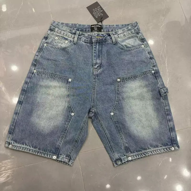 MIXED EMOTIO Washed Denim Shorts