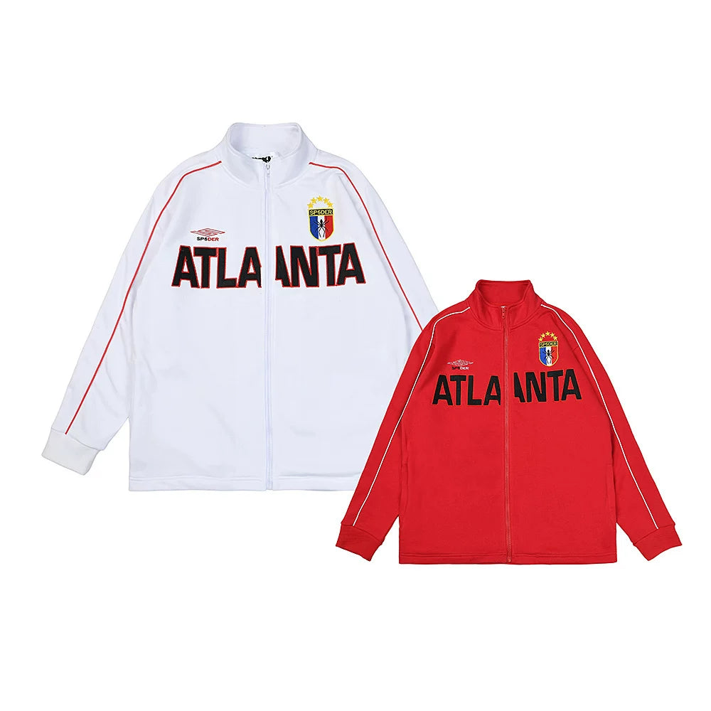 Sp5der ATLANTA Letter Print Stand Collar Zip Jacket
