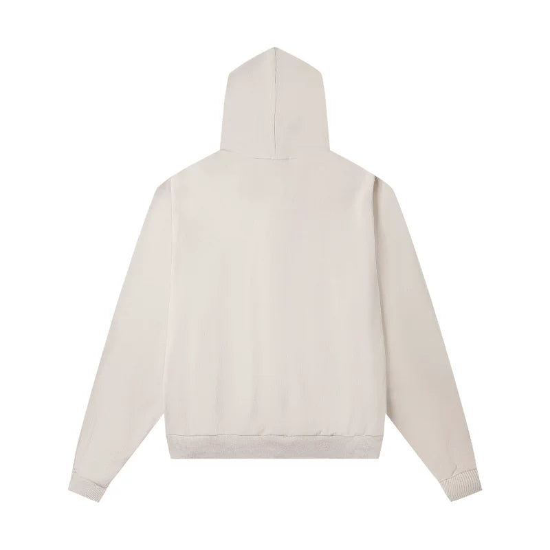 Mixed Emotion Beaded Graphic High-Street Zip Hoodie