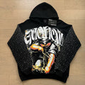 MIXED EMOTION Angel Rhinestone Oversized Hoodie