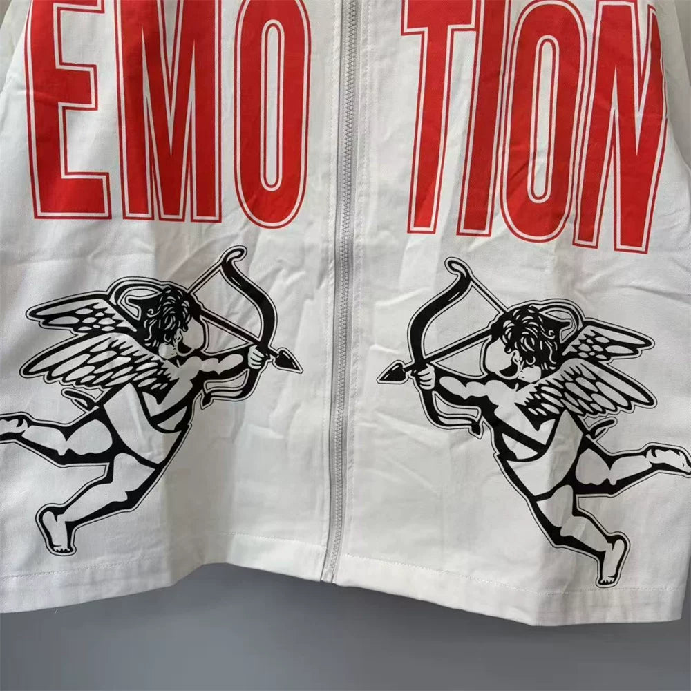 Mixed Emotion Cupid Graphic High-Street Short Sleeve Shirt